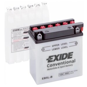 Акумулятори мото Exide EB5L-B: 5 А · год - 12 V; 65 (EB5L-B), 120x60x130 мм