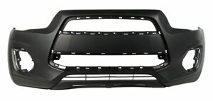 Передній бампер для Mitsubishi ASX (1 рестайлінг) 2013 - 2015, чорний колір під малюванням, без дір для