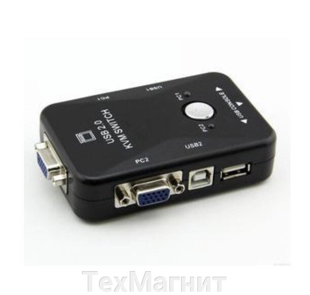 2-портовий KVM свіч-перемикач для комп'ютерів USB + VGA Модель KVM21UA від компанії ТехМагніт - фото 1