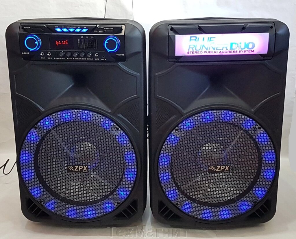 Активна акустика ZPX AUDIO 8888 X-BASS (2*150W/USB/BT/FM) комплект від компанії ТехМагніт - фото 1