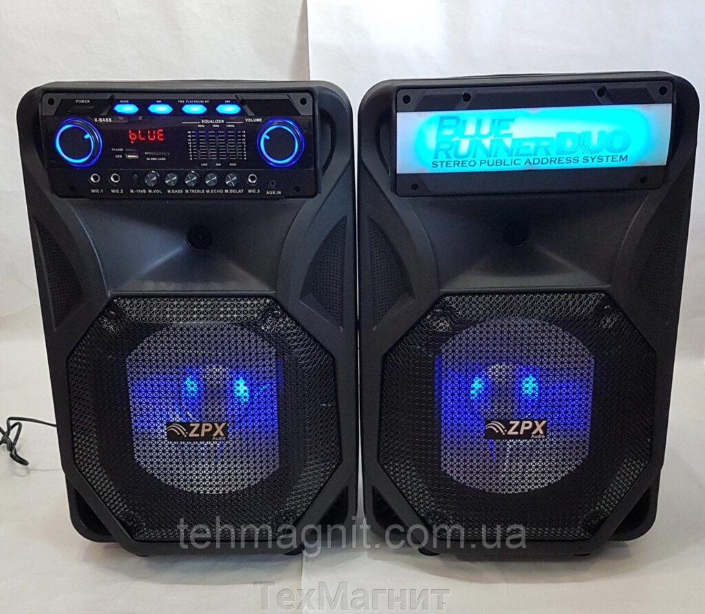 Активна акустика ZPX AUDIO 8899 X-BASS (250W/USB/BT/FM) комплект від компанії ТехМагніт - фото 1