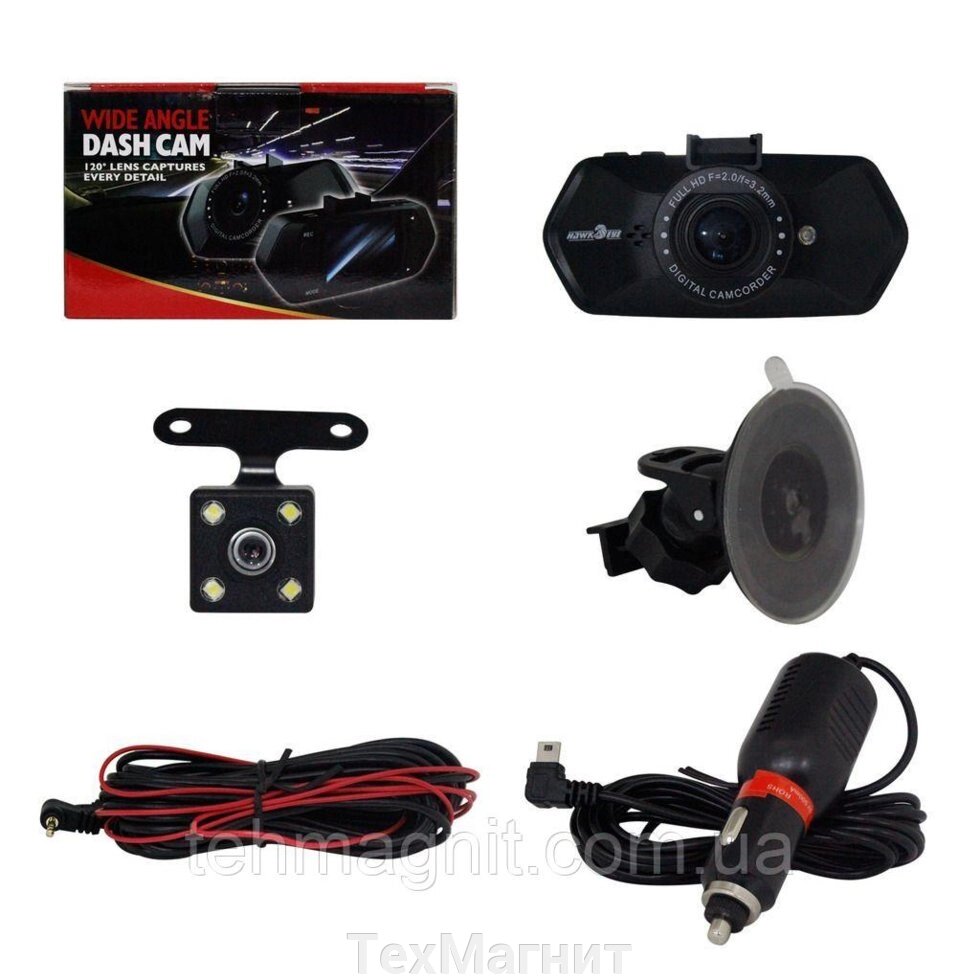 Автомобільний відеореєстратор JS-322 камера-реєстратор з мікрофоном HD 1080P (2 камери) від компанії ТехМагніт - фото 1