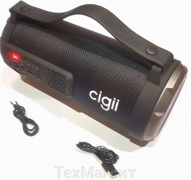 Бездротова портативна колонка Bluetooth сабвуфер FM USB Світломузика Cigii До 2201 від компанії ТехМагніт - фото 1