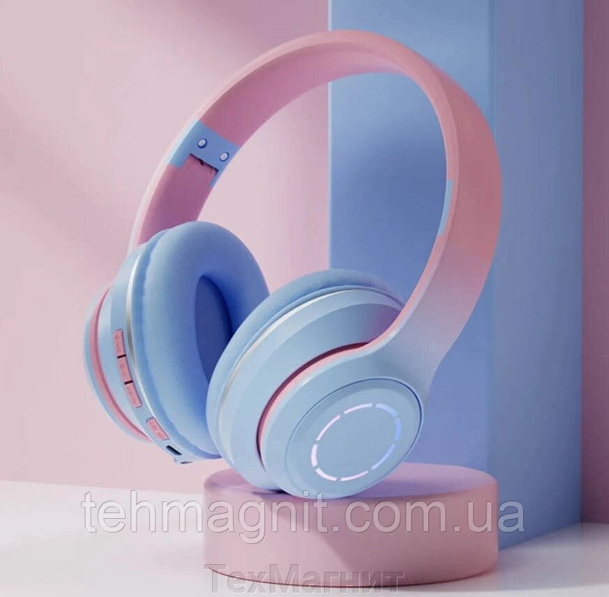 Бездротові навушники з підсвічуванням SN-36 блакитний від компанії ТехМагніт - фото 1