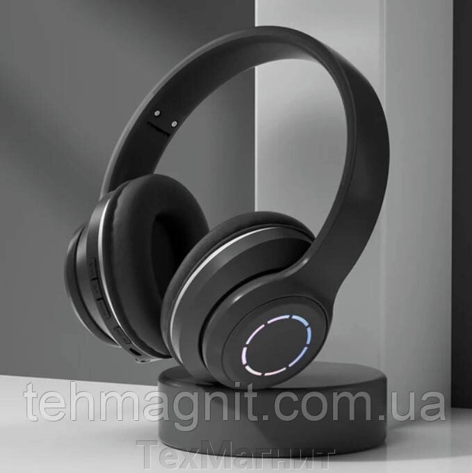 Бездротові навушники з підсвічуванням SN-36 чорні від компанії ТехМагніт - фото 1