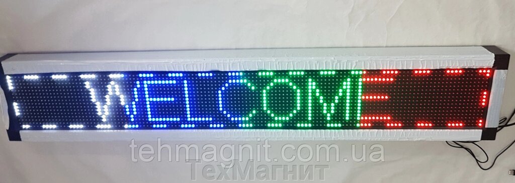Біжучий рядок світлодіодна 135 х 23 см RGB Wi-Fi з датчиком температури від компанії ТехМагніт - фото 1