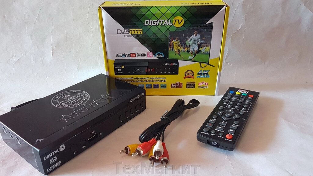 Цифровий ефірний тюнер Т2 DV3 T777Y IPTV + YouTube + WIFI + 4k від компанії ТехМагніт - фото 1
