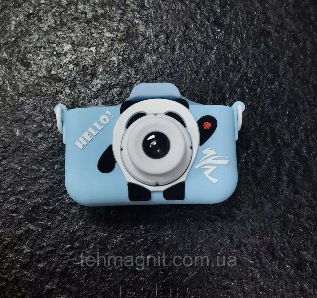 Дитяча фотокамера Panda UFT F3 Panda Blue із силіконовим чохлом від компанії ТехМагніт - фото 1