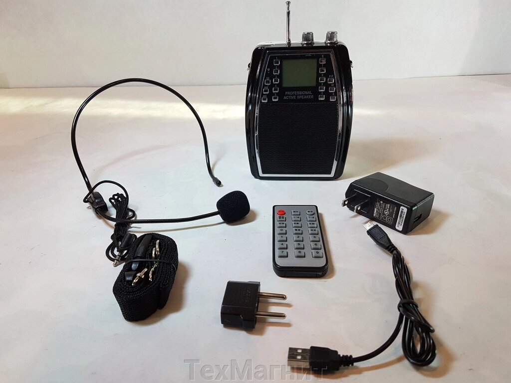 Гучномовець радиогид з головним мікрофоном підсилювач голосу мегафон WMA-222 плеєр MP3/USB/радіо FM/ехо/ПУ від компанії ТехМагніт - фото 1