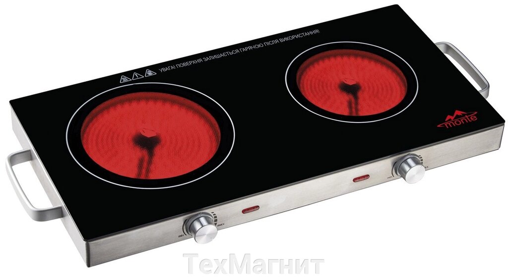 Інфрачервона плита Monte MT-2120 (дві конфорки 2400 і 1800 Вт) від компанії ТехМагніт - фото 1