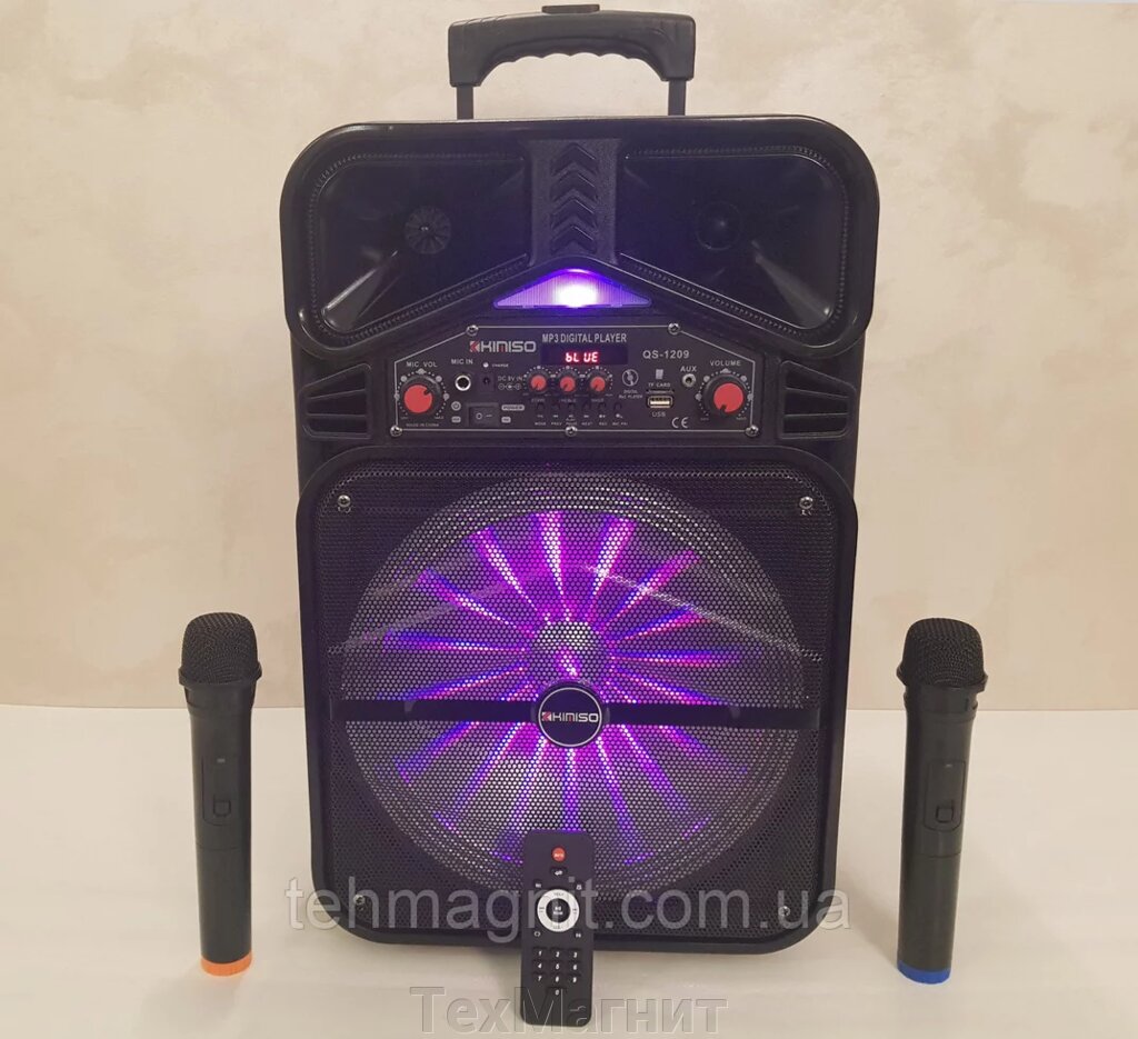 Колонка портативна акустична з мікрофонами Kimiso QS-1209 від компанії ТехМагніт - фото 1