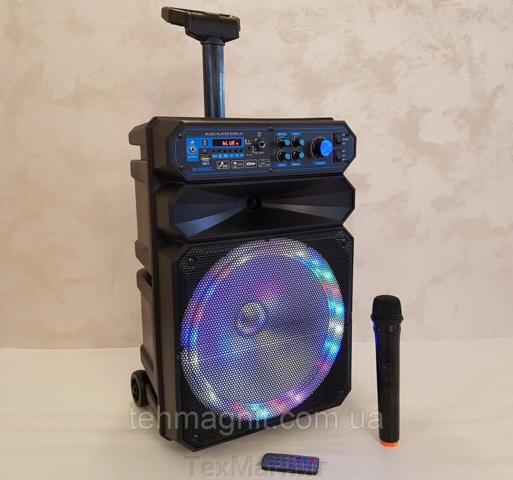 Колонка портативна акустична з мікрофоном Kimiso QS-1208 від компанії ТехМагніт - фото 1