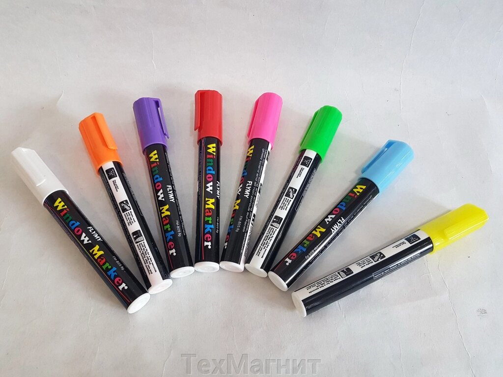 Маркери для LED-дошки флуоресцентні кольорові 6мм від компанії ТехМагніт - фото 1