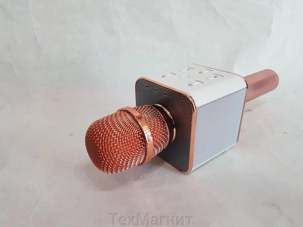 Мікрофон з функцією Караоке Q7 StreetGo Bluetooth Karaoke USB AUX MP3 Player рожевий від компанії ТехМагніт - фото 1