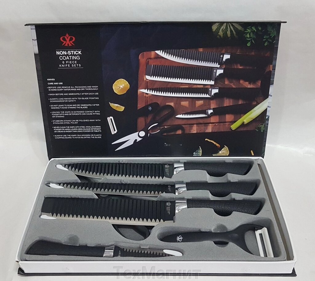 Набір кухонних ножів 6 предметів MHZ non stick king 0002 від компанії ТехМагніт - фото 1