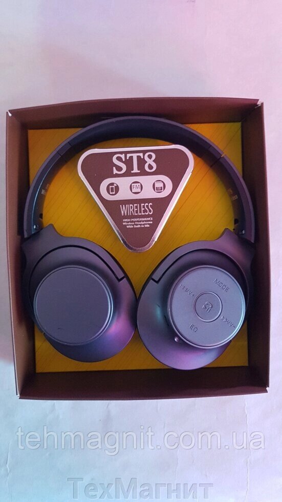 Навушники бездротові ST8 Сірий від компанії ТехМагніт - фото 1