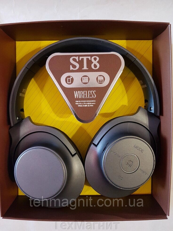 Навушники безпровідні BluetoothST8 FM, TF-CARD від компанії ТехМагніт - фото 1