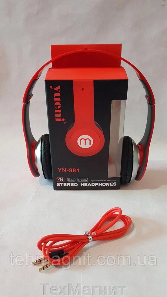 Навушники YN-881 червоний від компанії ТехМагніт - фото 1