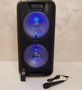 Портативна Колонка з радиомикрофонам ZPX ZX-7775 (USB/Bluetooth/FM/LED/TWS ) 150W