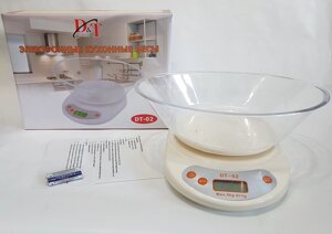 Ваги кухонні електронні з чашкою D&T DT-02 до 5 кг