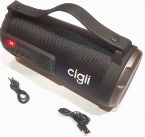 Бездротова портативна колонка Bluetooth сабвуфер FM USB Світломузика Cigii До 2201