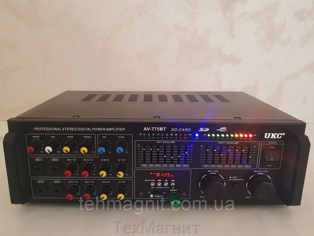 Підсилювач потужності звуку UKC AMP AV-775BT від компанії ТехМагніт - фото 1