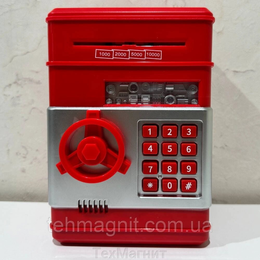 Сейф скарбничка з кодовим замком Number Bank червоний від компанії ТехМагніт - фото 1