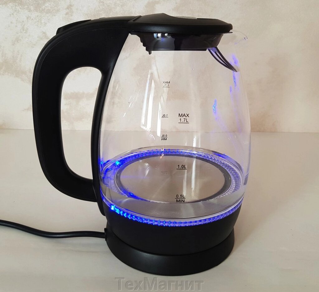 Скляний Чайник електрочайник Promotec PM-824 с підсвічуванням від компанії ТехМагніт - фото 1