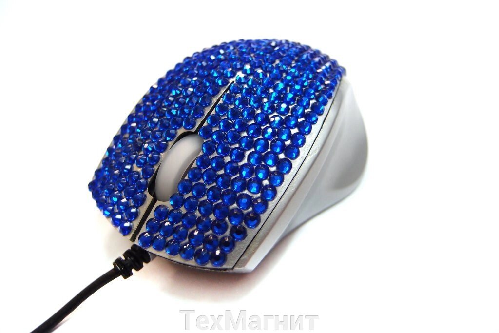 USB дротова оптична мишка з камінням жіноча миша від компанії ТехМагніт - фото 1