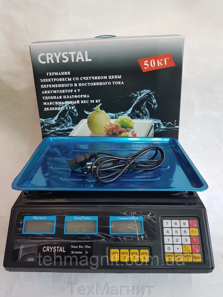 Ваги електронні з калькулятором Crystal 50 kg від компанії ТехМагніт - фото 1