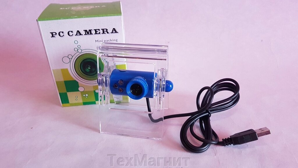Веб-камера прищіпка, з підсвічуванням (без мікрофона) SKYPE, Firefox Hello Синій від компанії ТехМагніт - фото 1