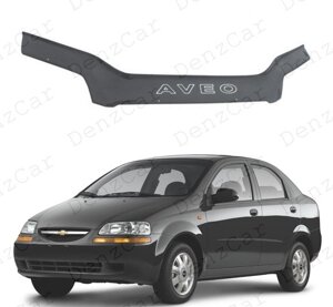 Дефлектор капота Chevrolet Aveo (200 Т) 2003-2008\Мухобойка Шевроле Авео Т 200_евро кріплення