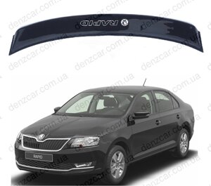 Дефлектор заднього скла SKODA Rapid 2013 (на скотчі) Спойлер заднього скла Шкода Рапід