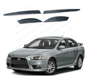 Вії на фари MITSUBISHI Lancer X (задні) Накладки на фари Міцубісі Лансер 10