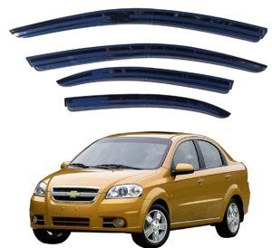 Вітровики Chevrolet Aveo I Sd 2006-2010 \ Дефлектори вікон Шевроле Авео I Sd седан