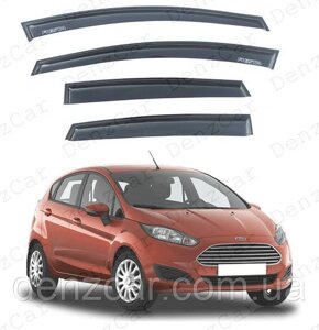 Вітровики Ford Fiesta VI 5d 2008 (на скотчі) Дефлектори вікон Форд Фієста 6