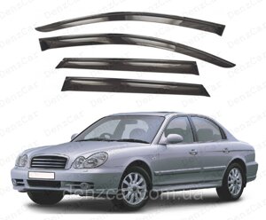 Вітровики Hyundai Sonata 1998-2004 EF (на скотчі) ShS\Дефлектори вікон Хюндай Соната 4