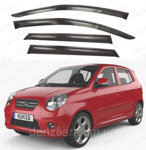 Вітровики Kia Picanto СА I 5d 2004-2011 (на скотчі) Дефлектори вікон Кіа Піканто 1