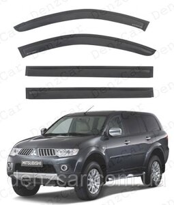 Вітровики Mitsubishi Pajero Sport 4d 2008-2016 (на скотчі) Дефлектори вікон Мітсубісі Паджеро Спорт