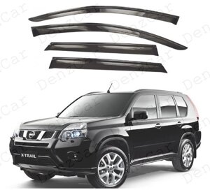 Вітровики Nissan X-Trail II 2007 (на скотчі) Дефлектори вікон Ніссан Х-Трейл 2