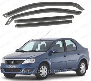 Вітровики Renault Logan I Sd 2004-2012 (вставні) Дефлектори вікон Рено Логан 1