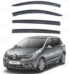 Вітровики Renault Sandero I 2007-2012 (на скотчі) Дефлектори вікон Рено Сандеро 1