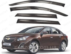 Вітровики Сhevrolet Cruze J300 з 2009-2012 (на скотчі) Дефлектори вікон Шевроле Круз седан