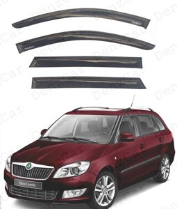 Вітровики Skoda Fabia II Combi 2007 (на скотчі) Дефлектори вікон Шкода Фабія 2 унверсал