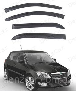 Вітровики Skoda Fabia II Hb/Sd 2007-на скотчі) Дефлектори вікон Шкода Фабія 2 хетчбек