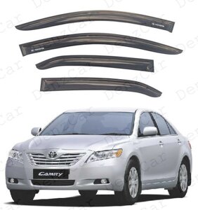 Вітровики Toyota Camry VI (XV40) Sd 2006-2012 (на скотчі) Дефлектори вікон Тойота Камрі 40