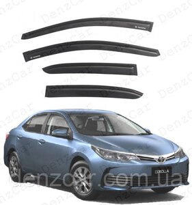 Вітровики Toyota Corolla Sd 2013-на скотчі) Дефлектори вікон Тойота Корола седан