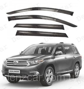 Вітровики Toyota Highlander II 2007 (на скотчі) Дефлектори вікон Тойота Хайлендер 2