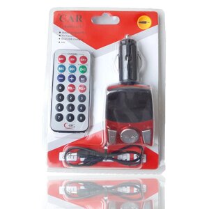 Автомобільний FM-модулятор, USB, micro SD від прикурювача 990 (Red)