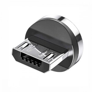 Конектор магнітний для кабелю зарядки Topk Led AM23 (Black, Micro-USB) Коннектор-адаптер для магнітного